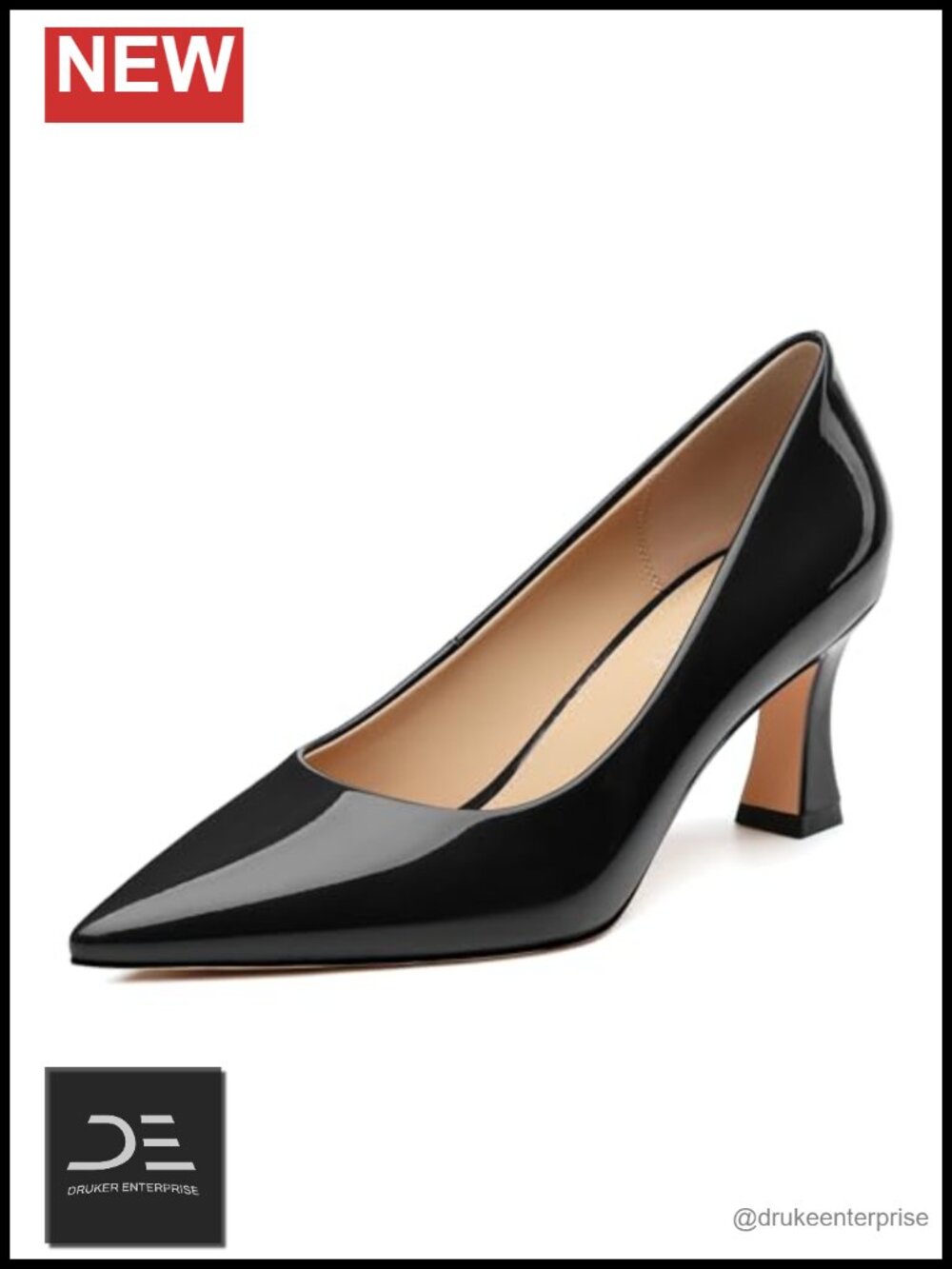 Patent Leather Pointed Toe High Heel Slip-On Pumps
